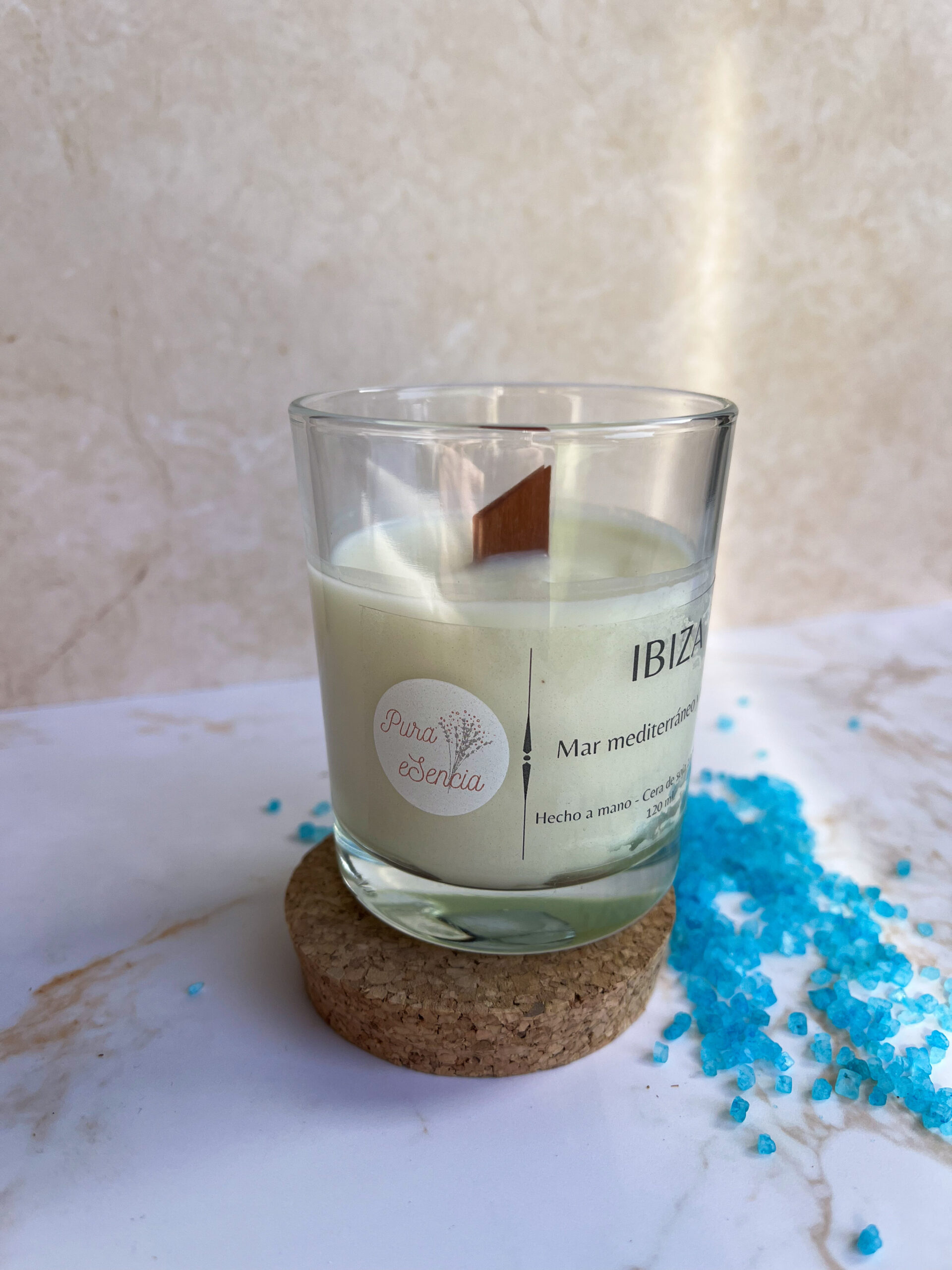 Vela aromática Ibiza - Mar Mediterráneo y Menta (120g) - Imagen 3