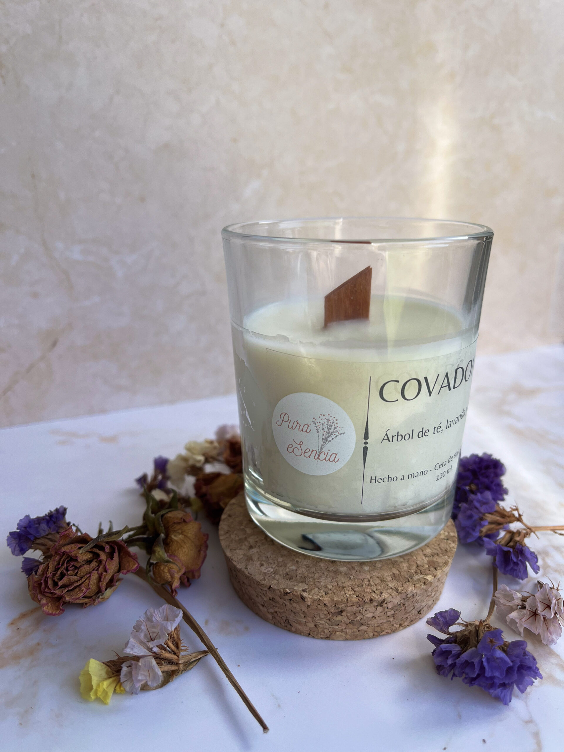 Vela aromática Covadonga - Árbol de Té, Lavanda y Geranio (120g) - Imagen 3